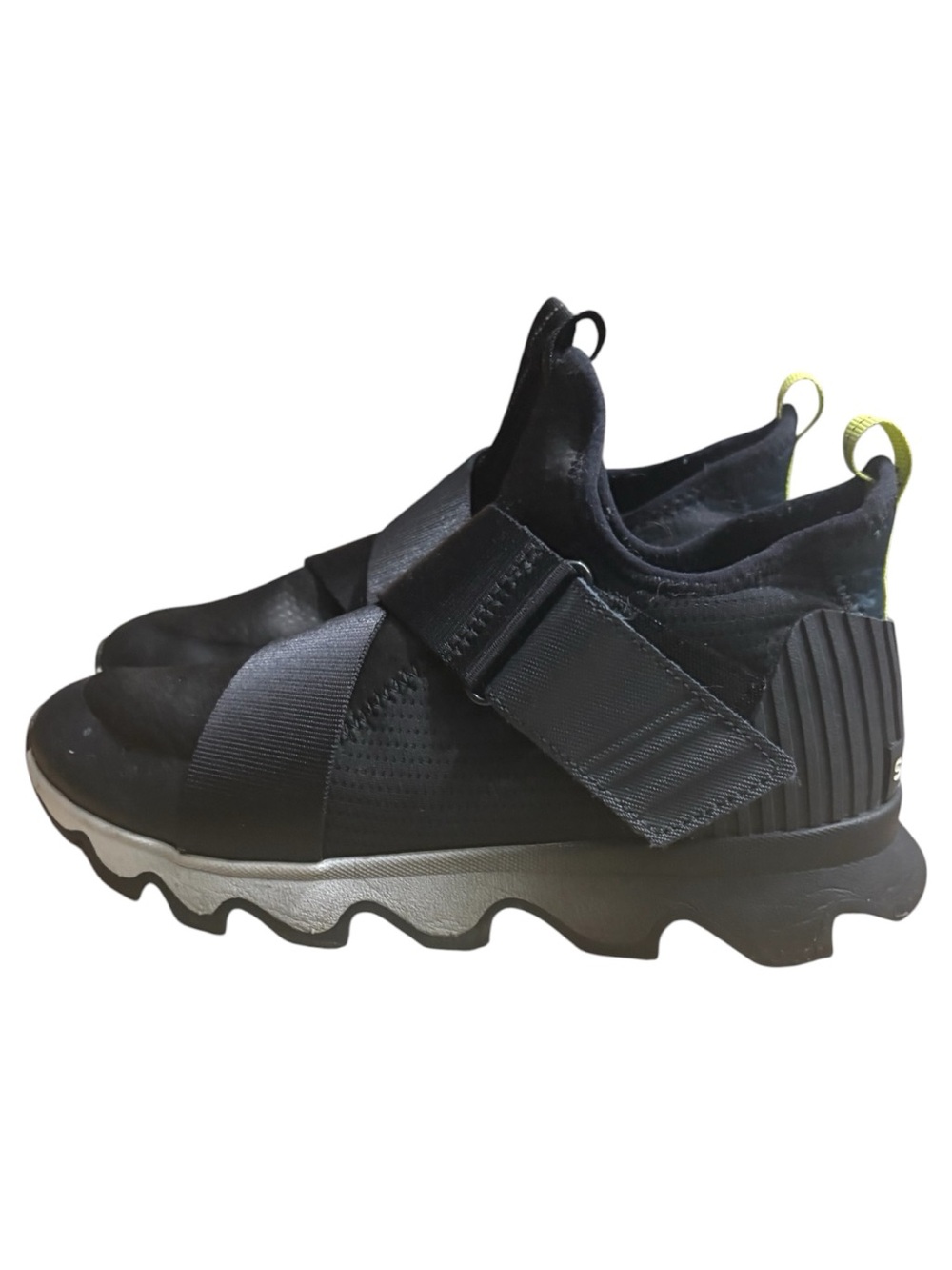 SOREL Kinetic Sneak Slip-On Sneakers with Strap Detail in Black/Yellow Size 7 - Picture 5 of 9